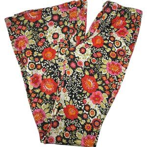 BILLABONG Sun Down Flare Pants Sz M Multicolor Floral High Rise Stretchy Viscose